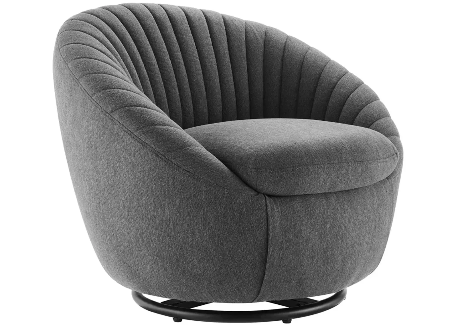 Whirr Tufted Fabric Fabric Swivel Chair