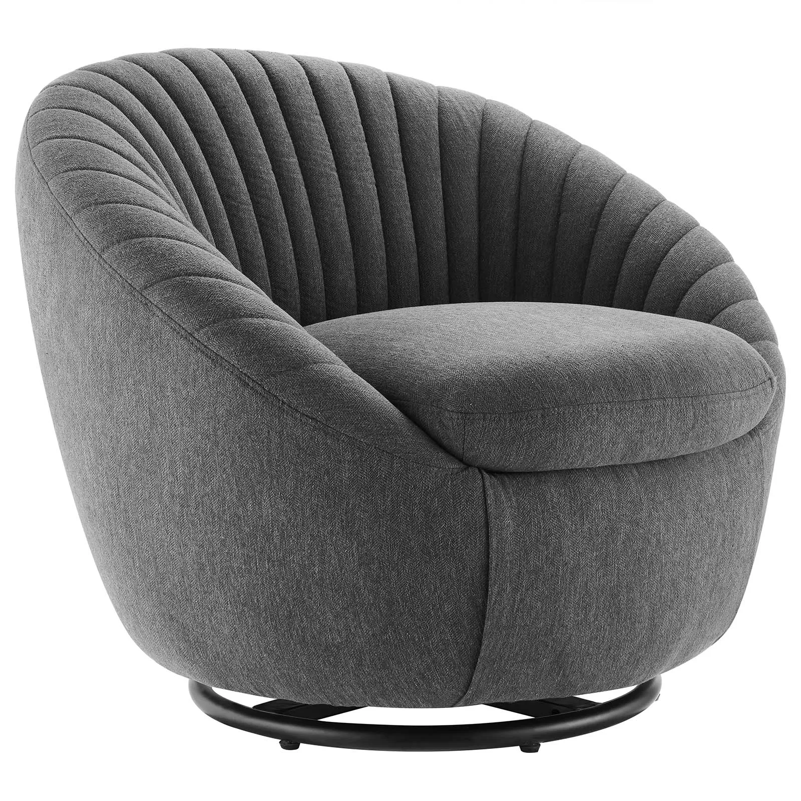 Whirr Tufted Fabric Fabric Swivel Chair