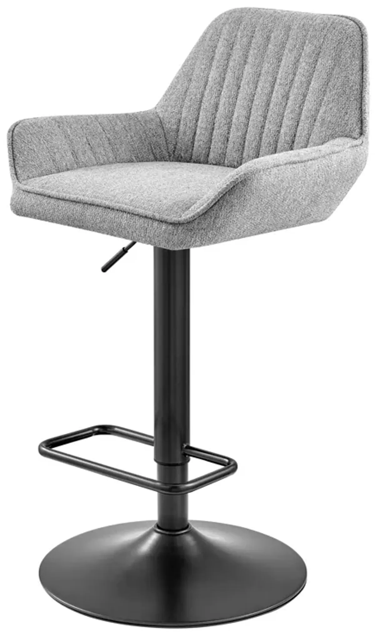 Luther Fabric Gaslift Swivel Bar Stool, Strata Gray - Set of 2