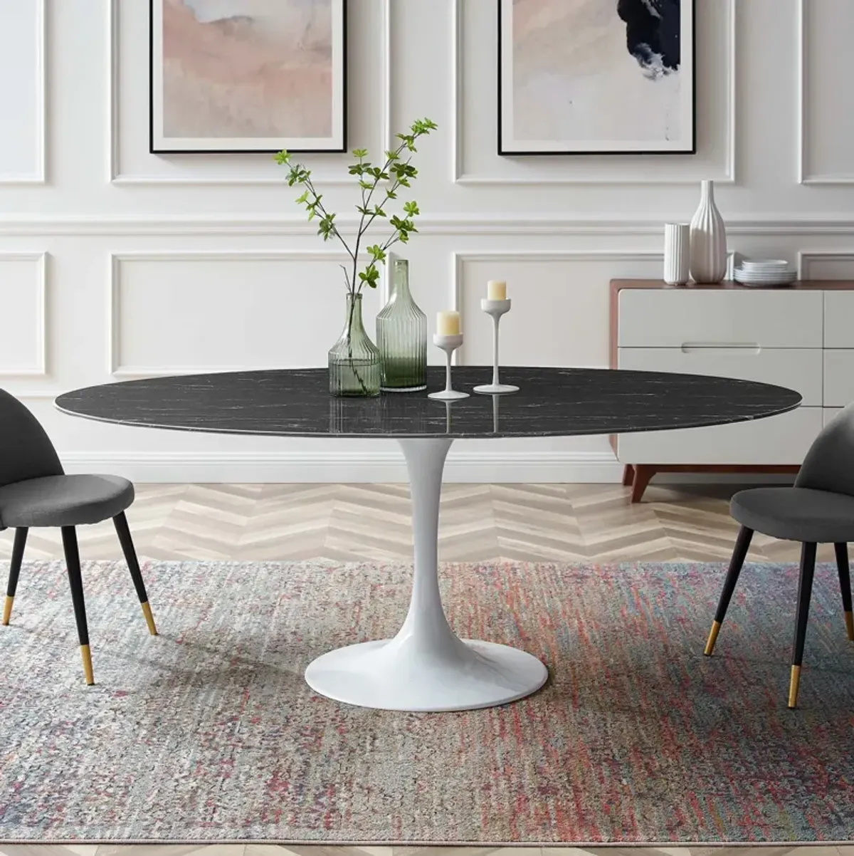 Lippa Oval Artificial Dining Table