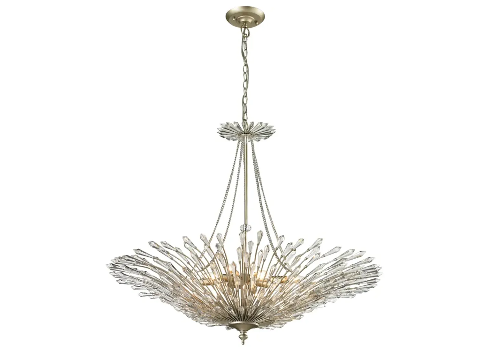 Viva 37" Wide 8-Light Chandelier - Aged Silver