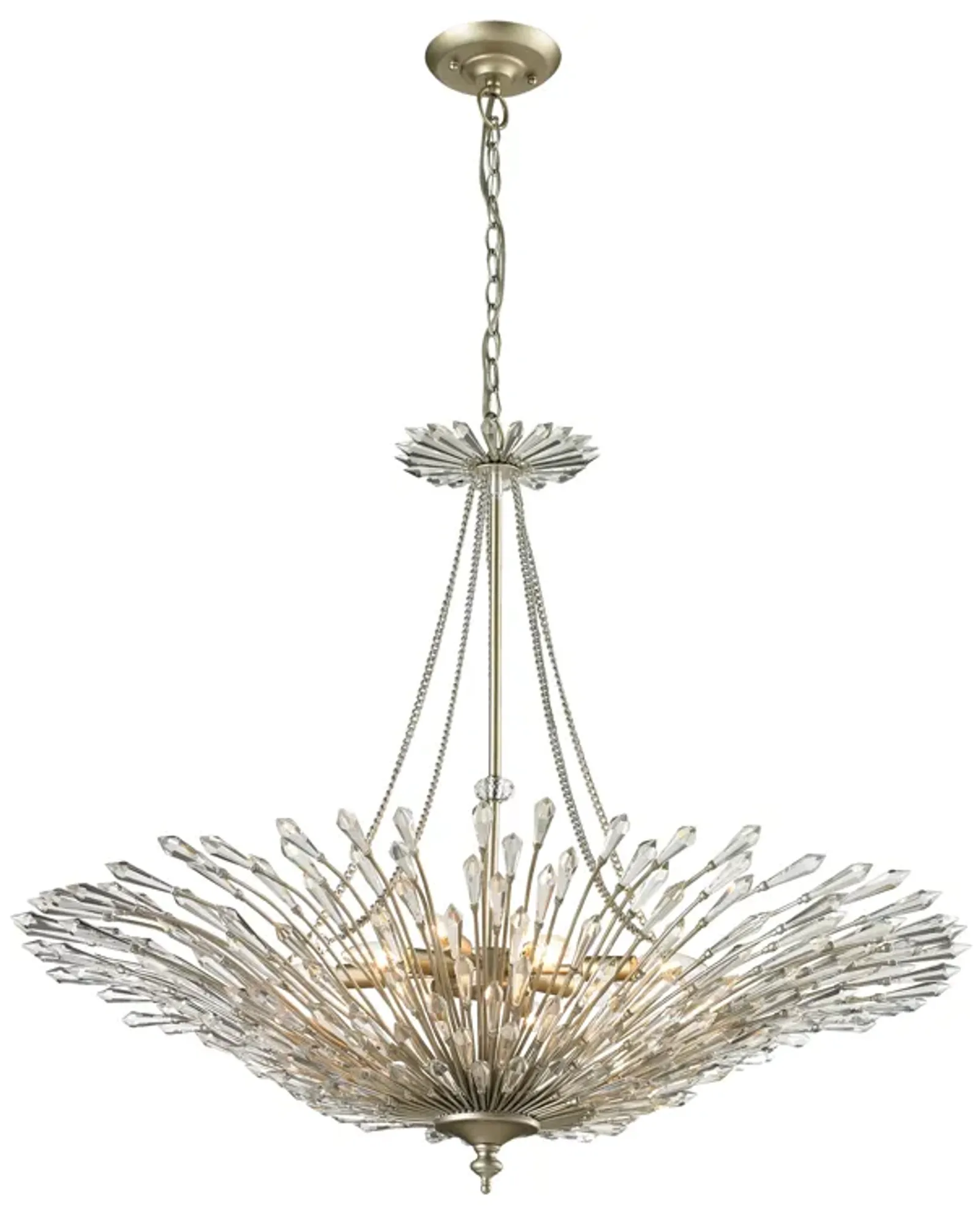 Viva 37" Wide 8-Light Chandelier - Aged Silver