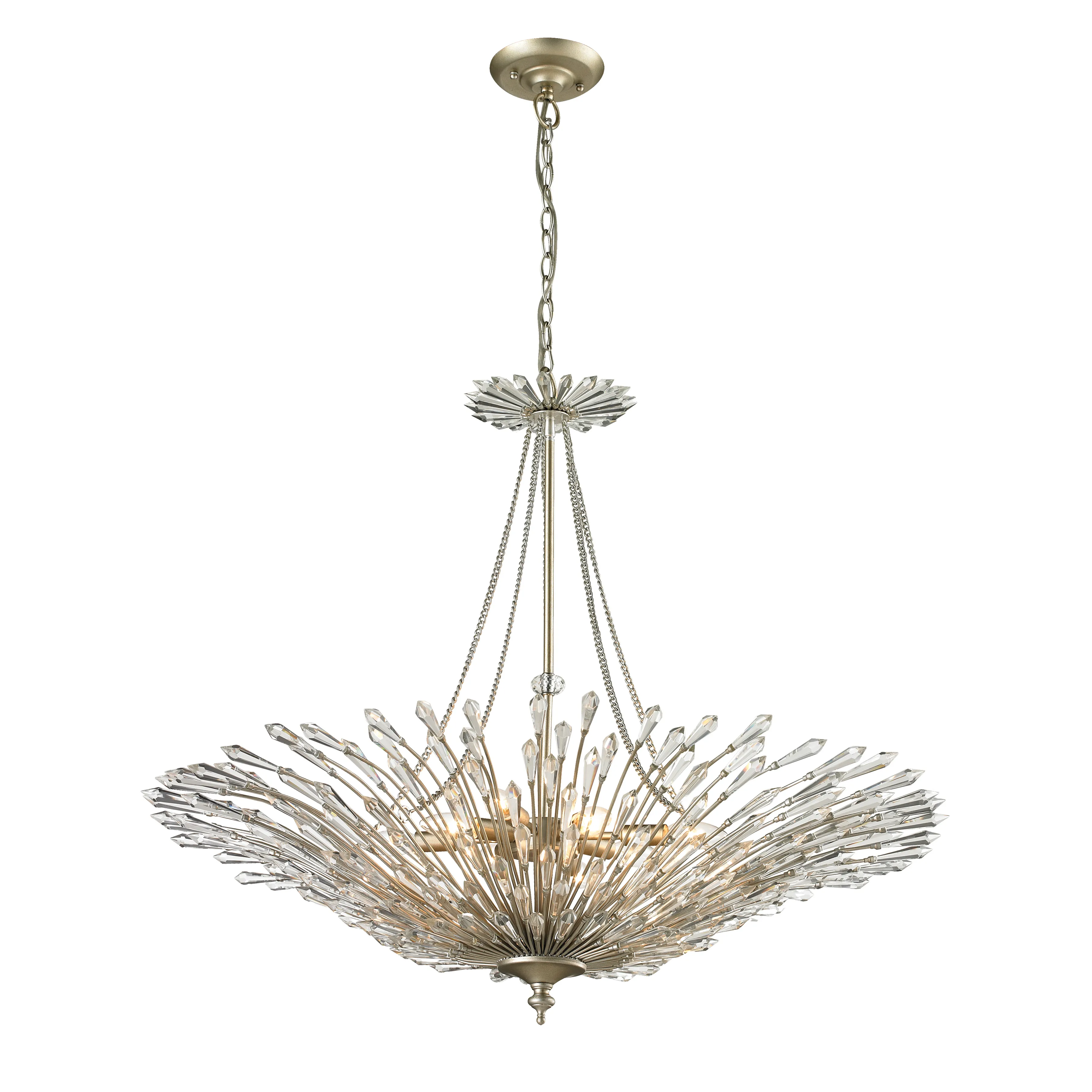 Viva 37" Wide 8-Light Chandelier - Aged Silver