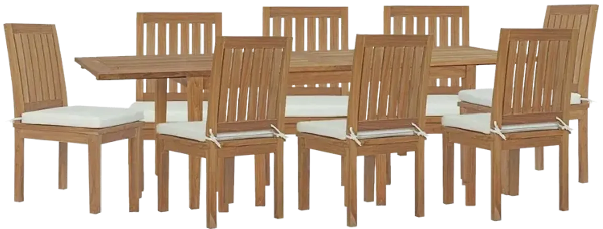 Marina 9 Piece Outdoor Patio Teak Dining Set