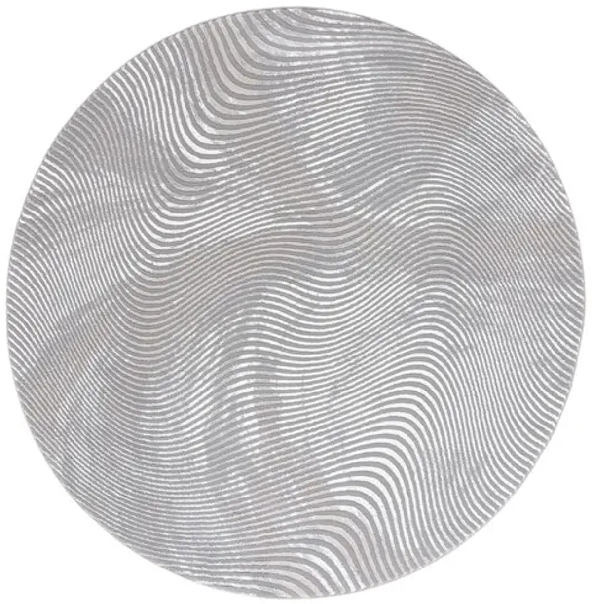 REVIVE 112 Grey 6'-7' X 6'-7' Round Round Rug