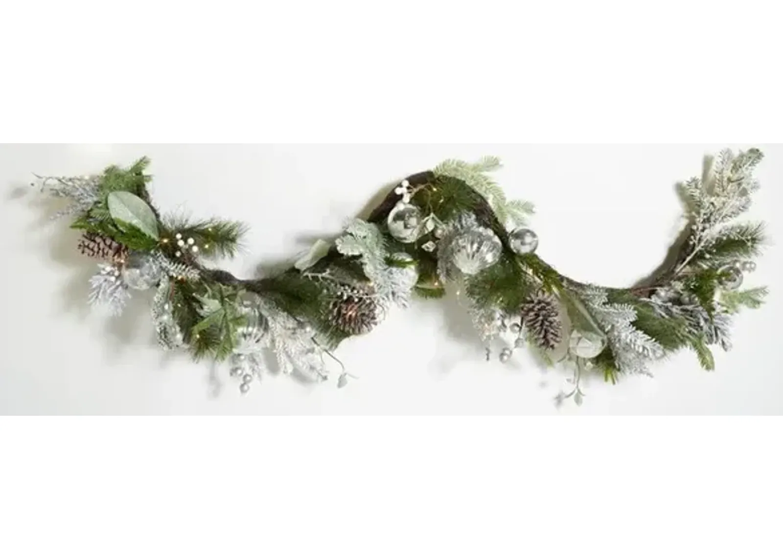 FAUX 28" SNOWY PINE GARLAND