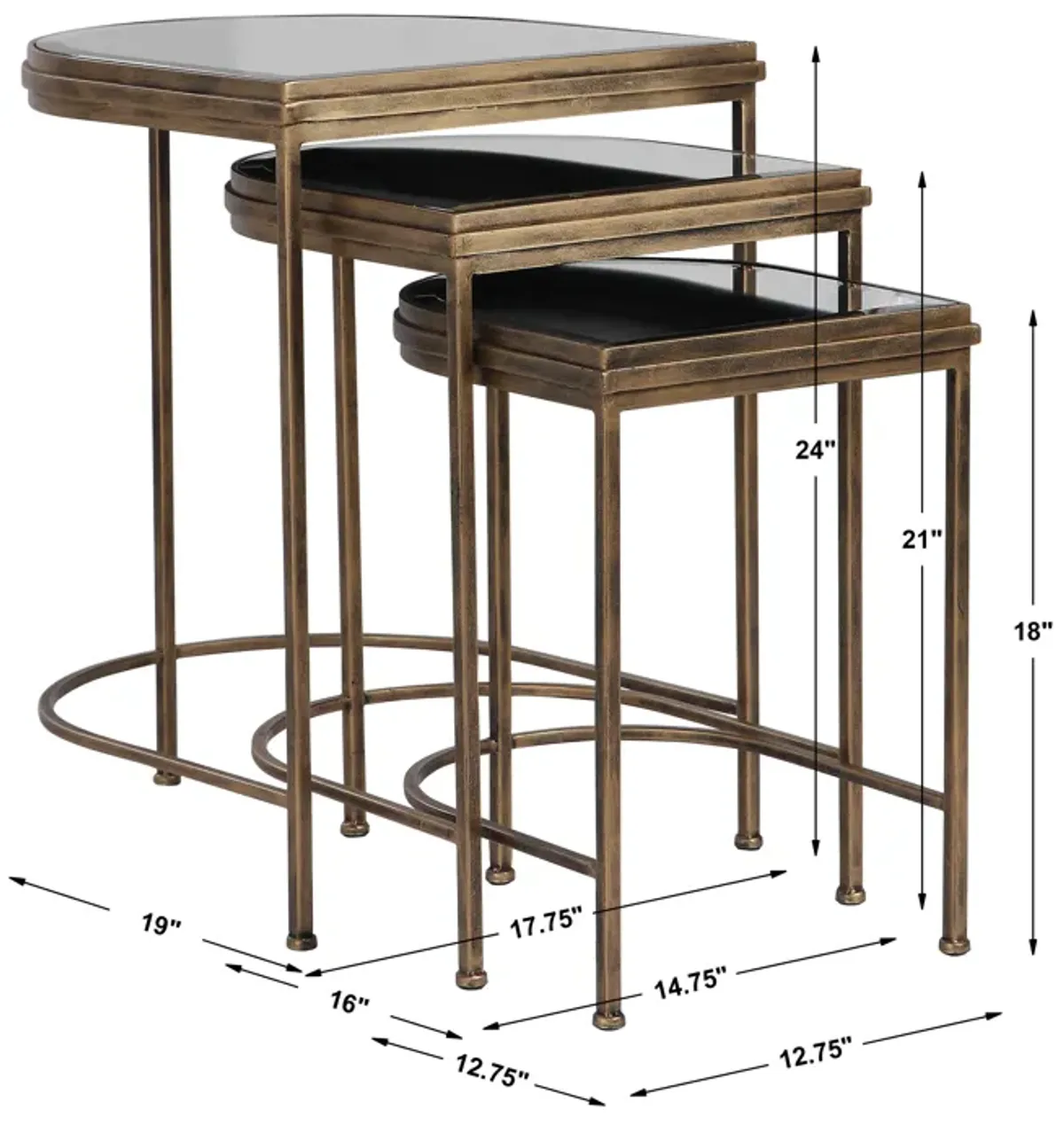 India Nesting Tables, Set/3