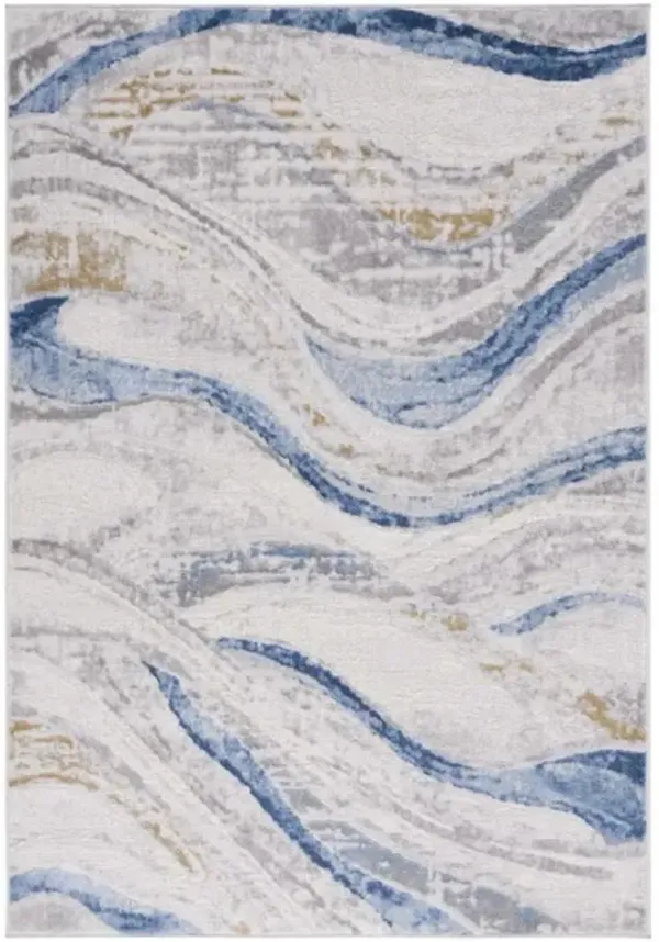 PALMA 334 Blue 9' X 12' Large Rectangle Rug