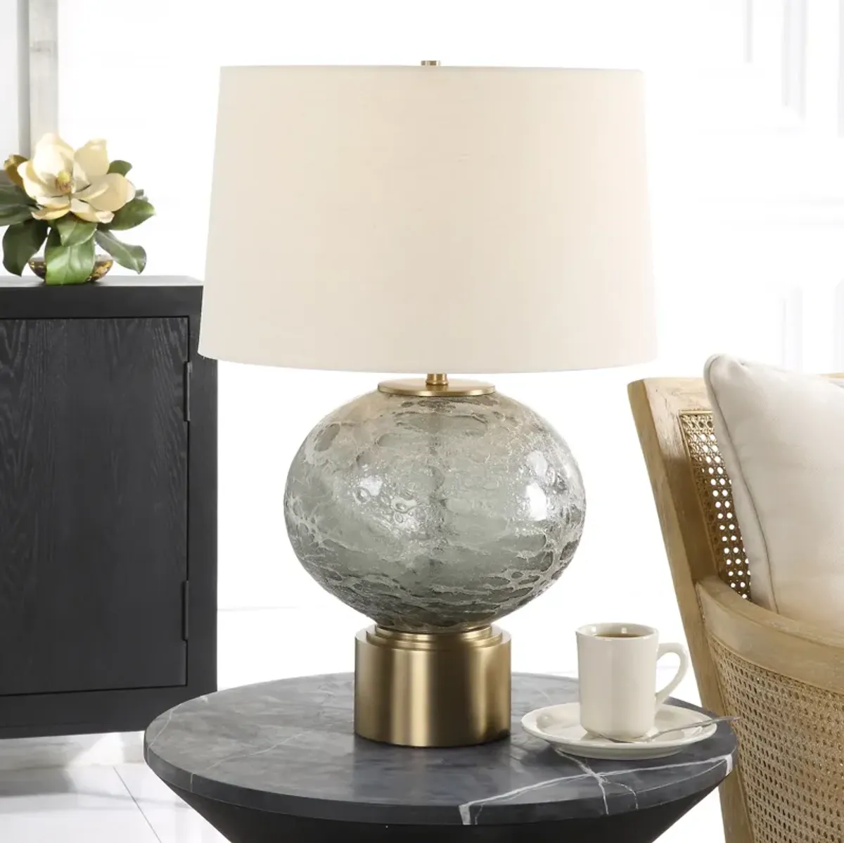 Lunia Gray Glass Table Lamp