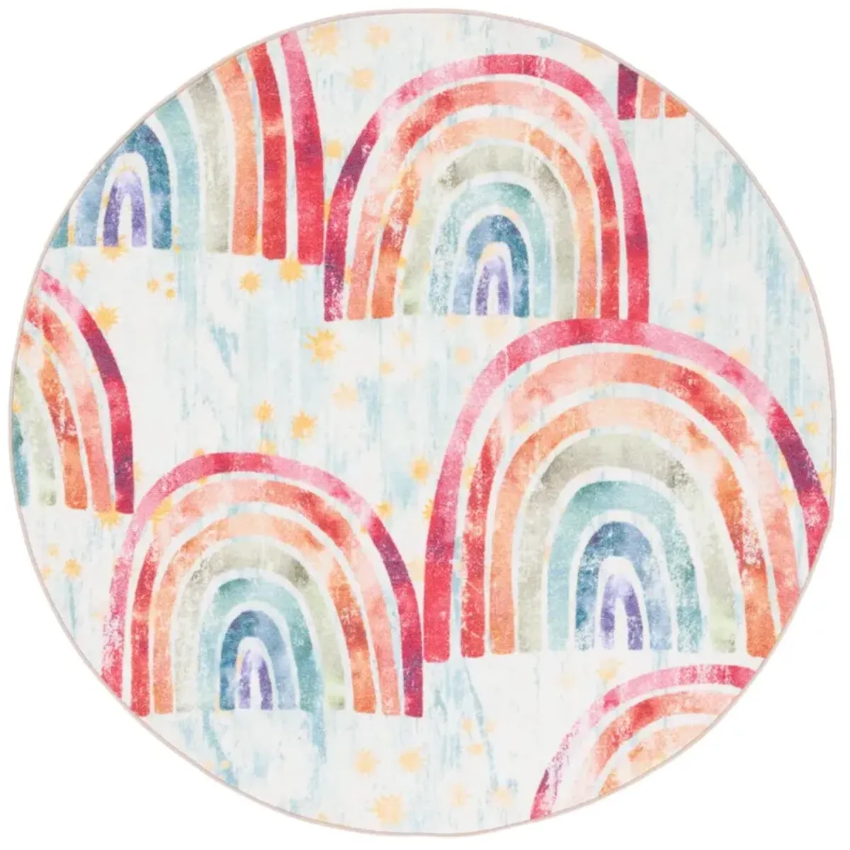 KIDS PLAYHOUSE 252 BLUE  3'-3' x 3'-3' Round Round Rug