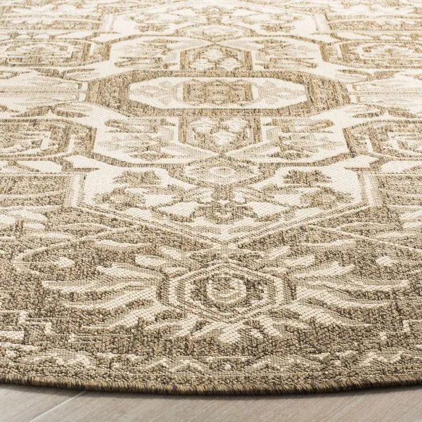 LINDEN 138 Collection LND138A-4R Cream / Beige 4' X 4' Round