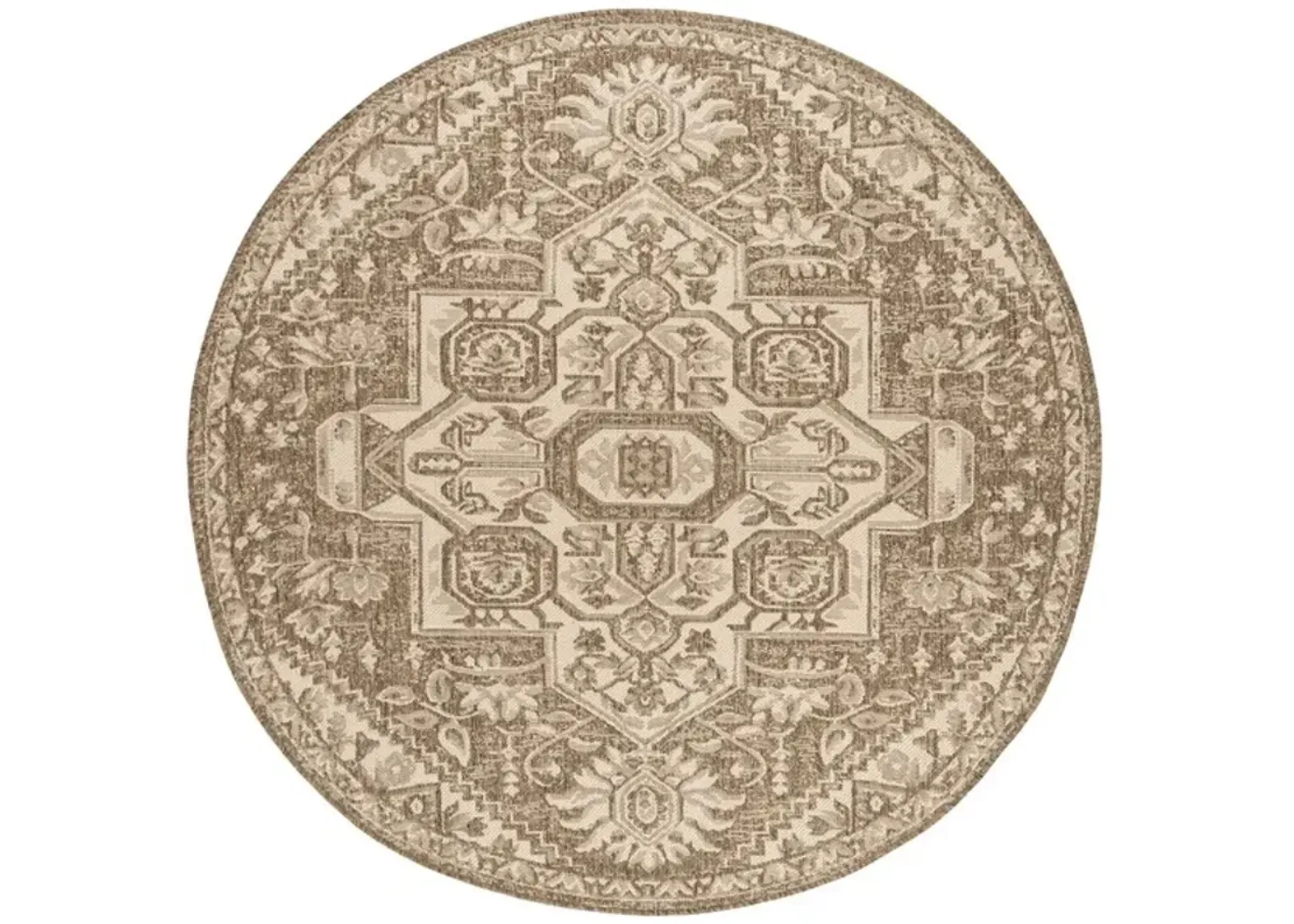 LINDEN 138 Collection LND138A-4R Cream / Beige 4' X 4' Round