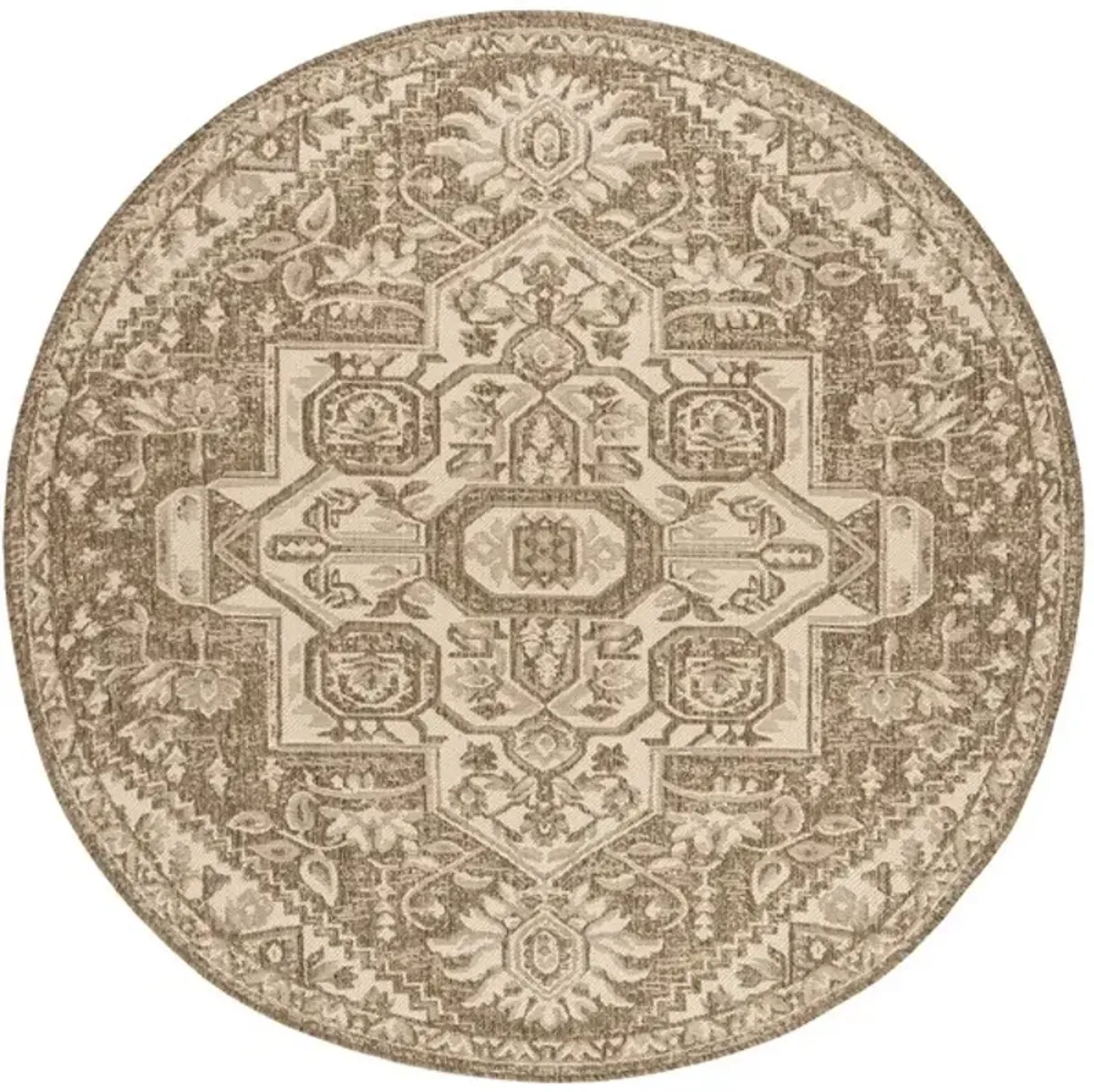 LINDEN 138 Collection LND138A-4R Cream / Beige 4' X 4' Round