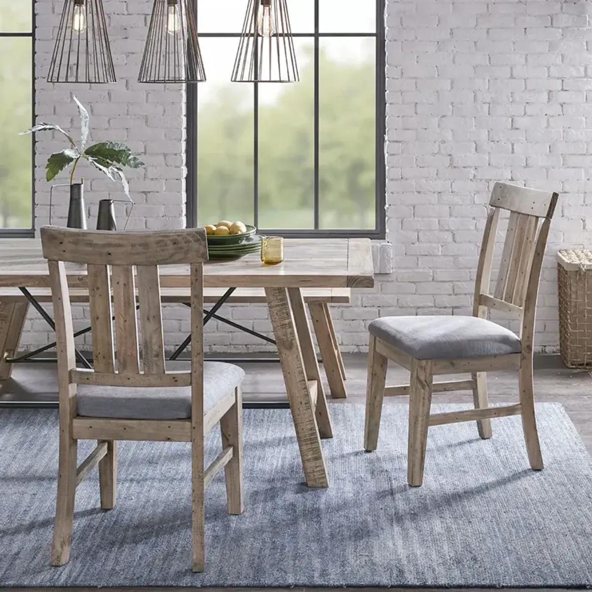 INK+IVY Sonoma Natural/Grey Dining  Side Chair(Set of 2pcs)