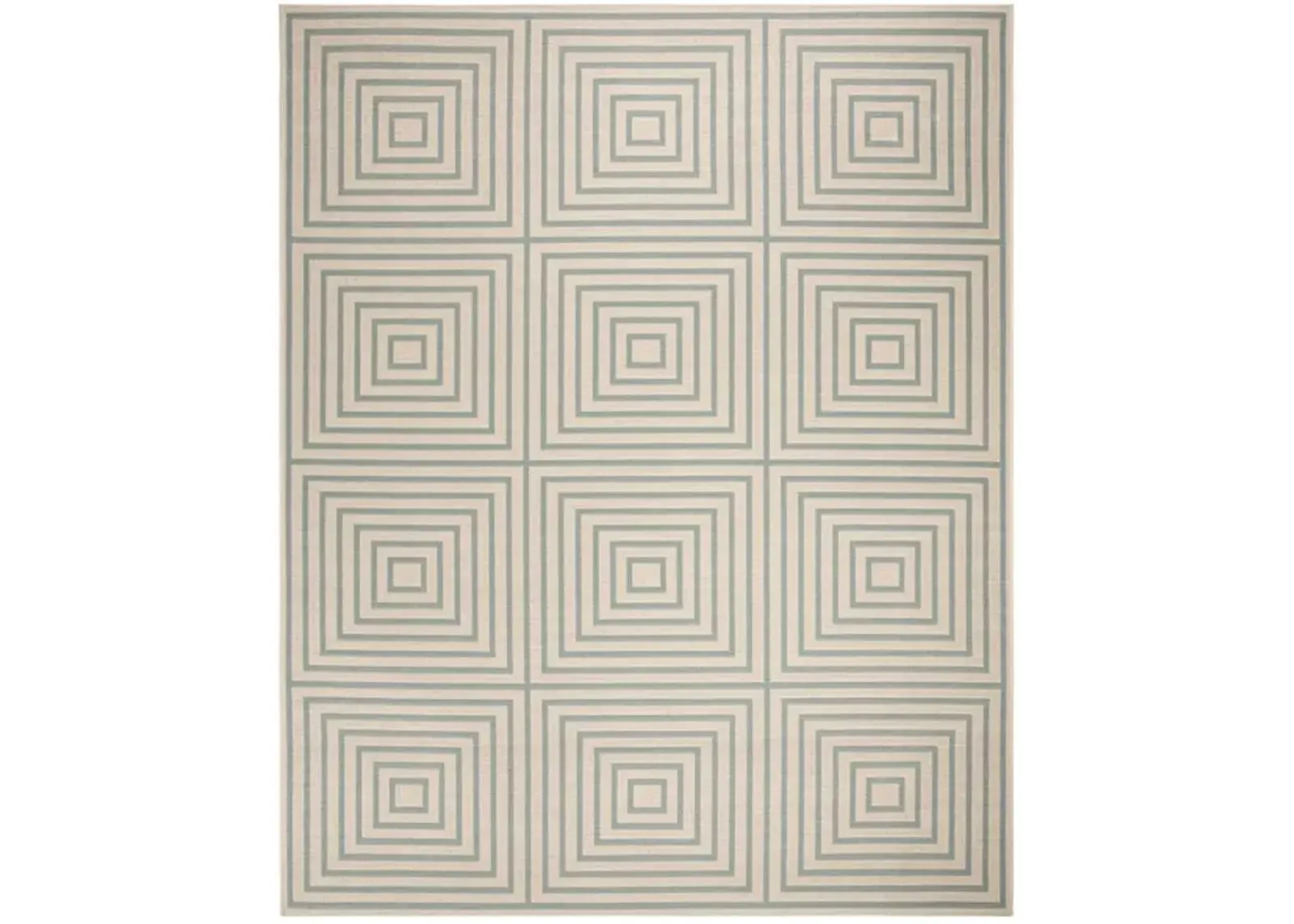 LINDEN 123 Collection LND123L-9 Cream / Aqua 9' X 12'