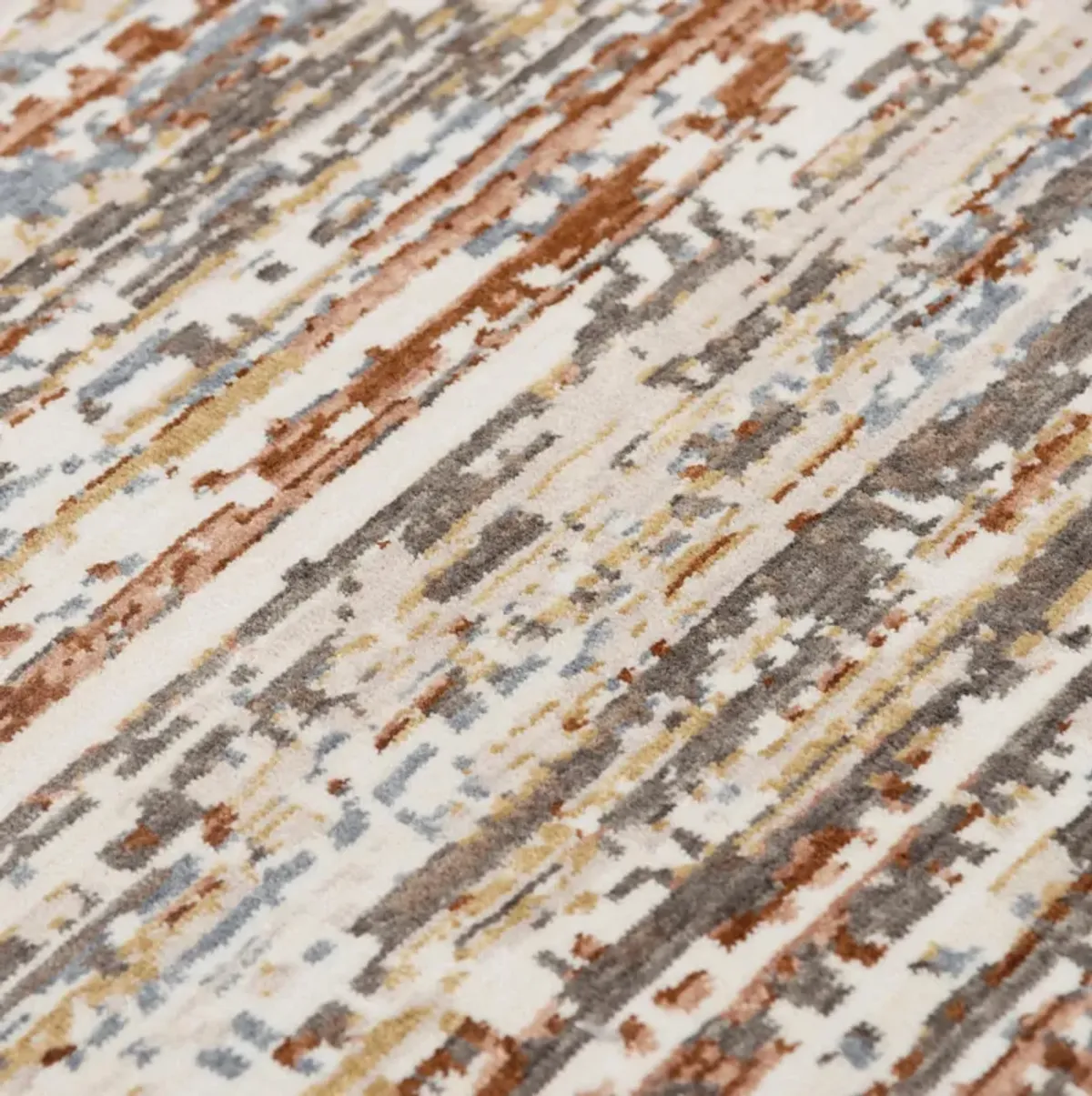 Jasper beige/Multi Abstract Recycled Polyester 2'6" x 8' Runner Rug