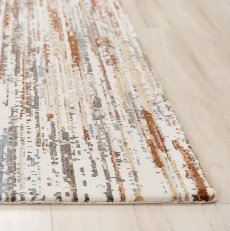 Jasper beige/Multi Abstract Recycled Polyester 2'6" x 8' Runner Rug