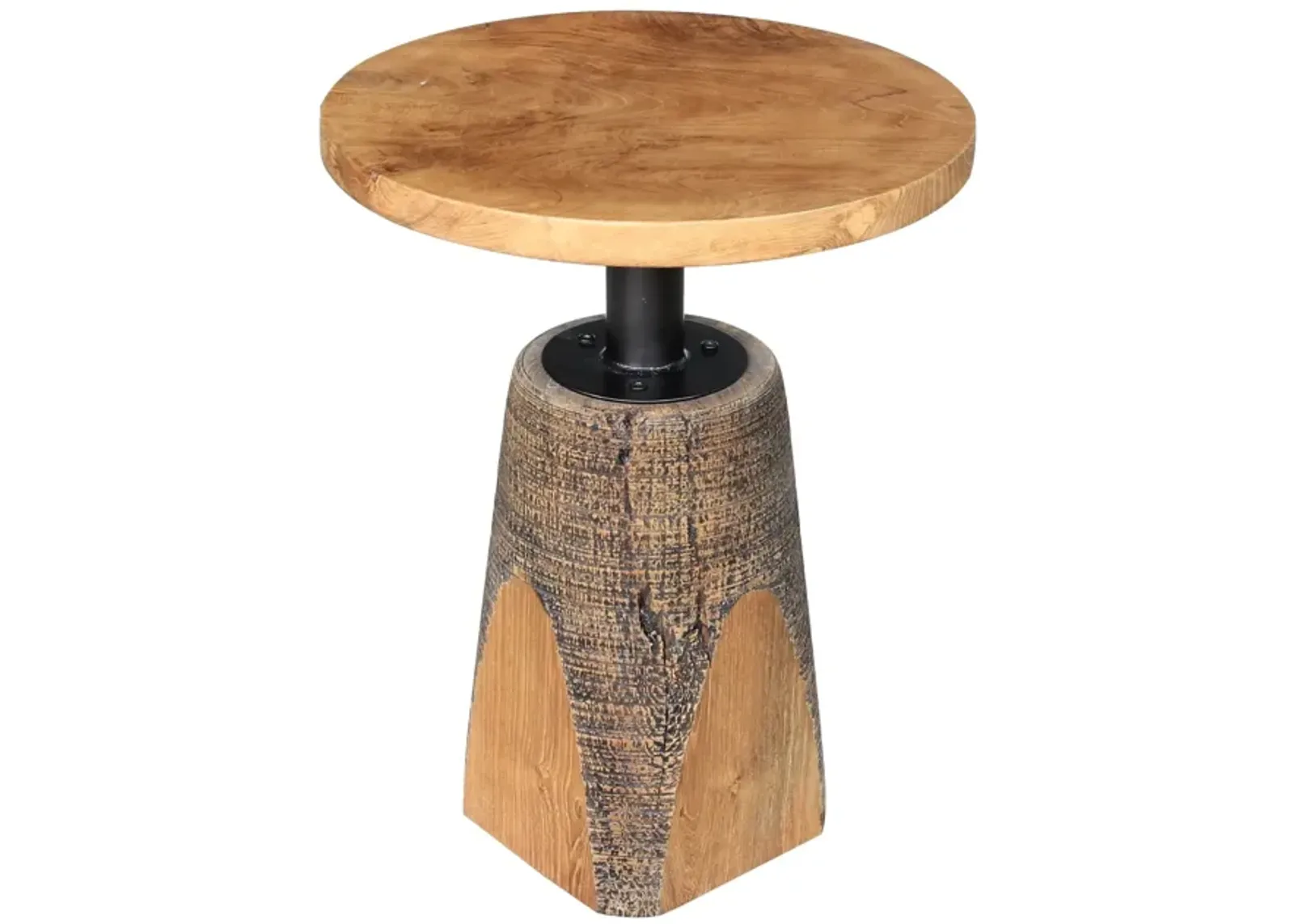 Nikko KD Reclaimed Teak Wood Side/ End Table, Natural