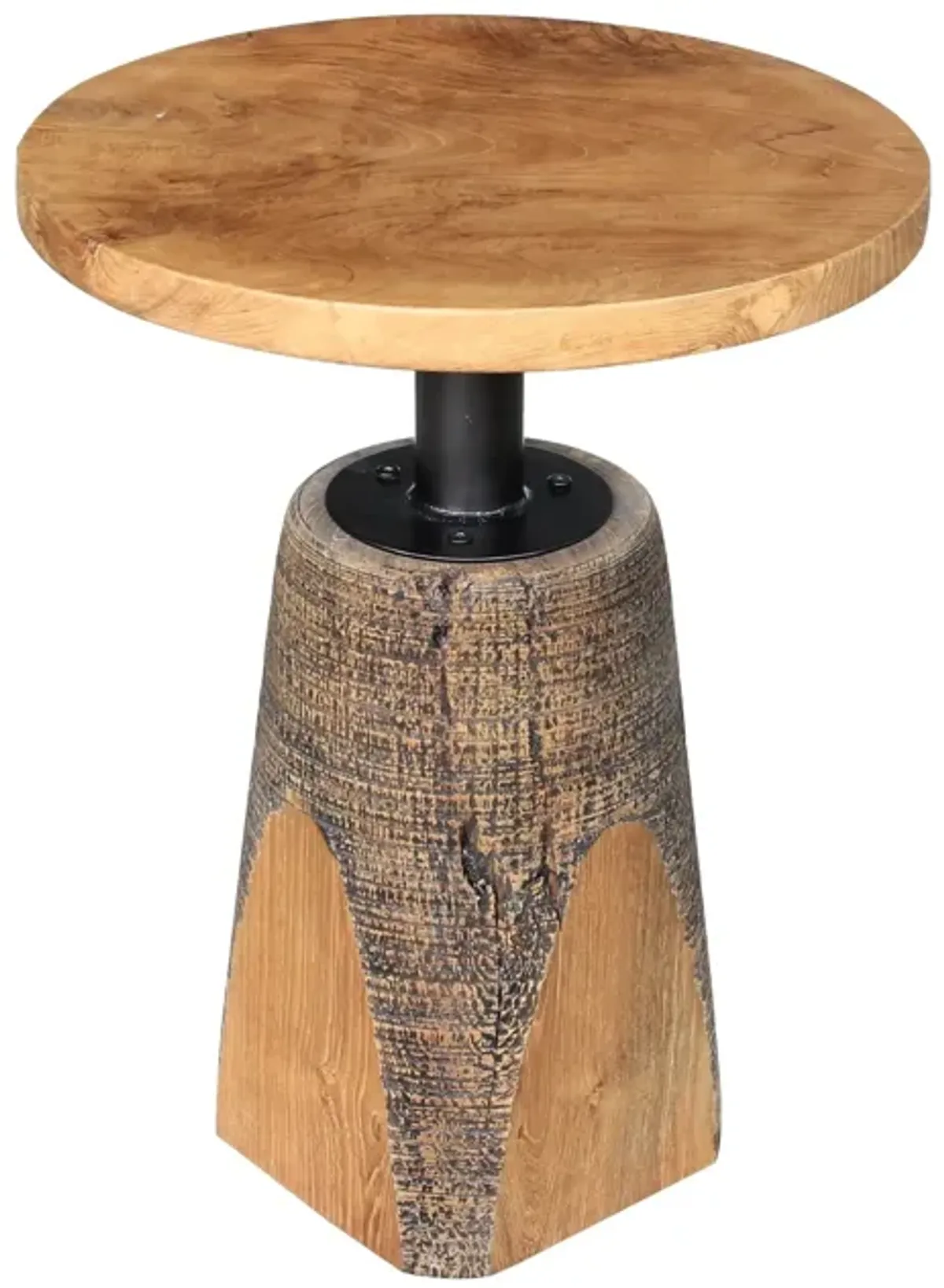 Nikko KD Reclaimed Teak Wood Side/ End Table, Natural