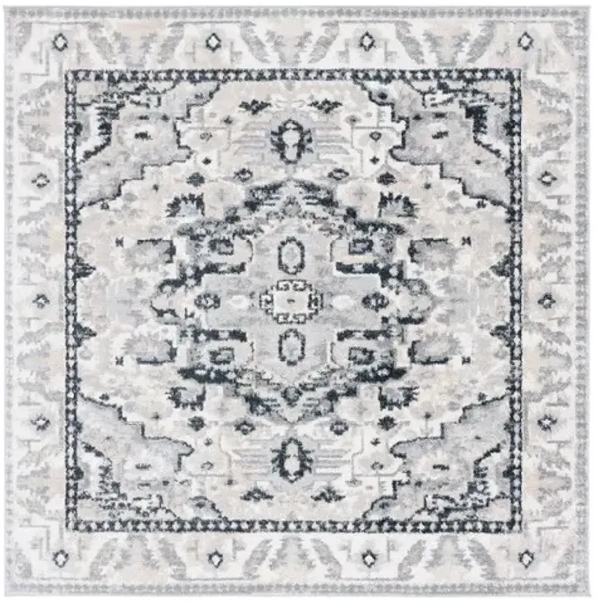 LAYLA 107 Grey 6'-7' X 6'-7' Square Square Rug