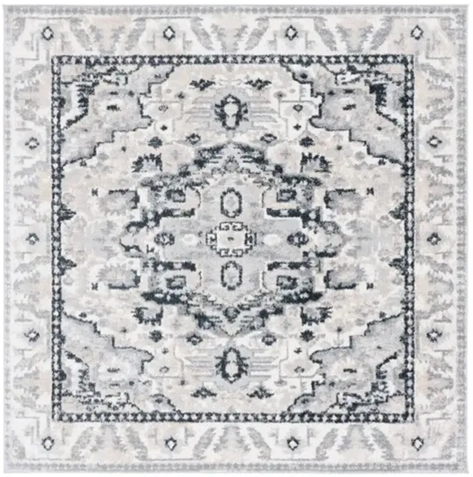 LAYLA 107 Grey 6'-7' X 6'-7' Square Square Rug