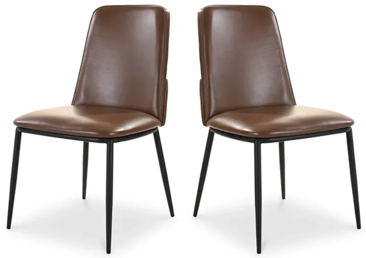 DOUGLAS DINING CHAIR DARK BROWN-SET OF TWO