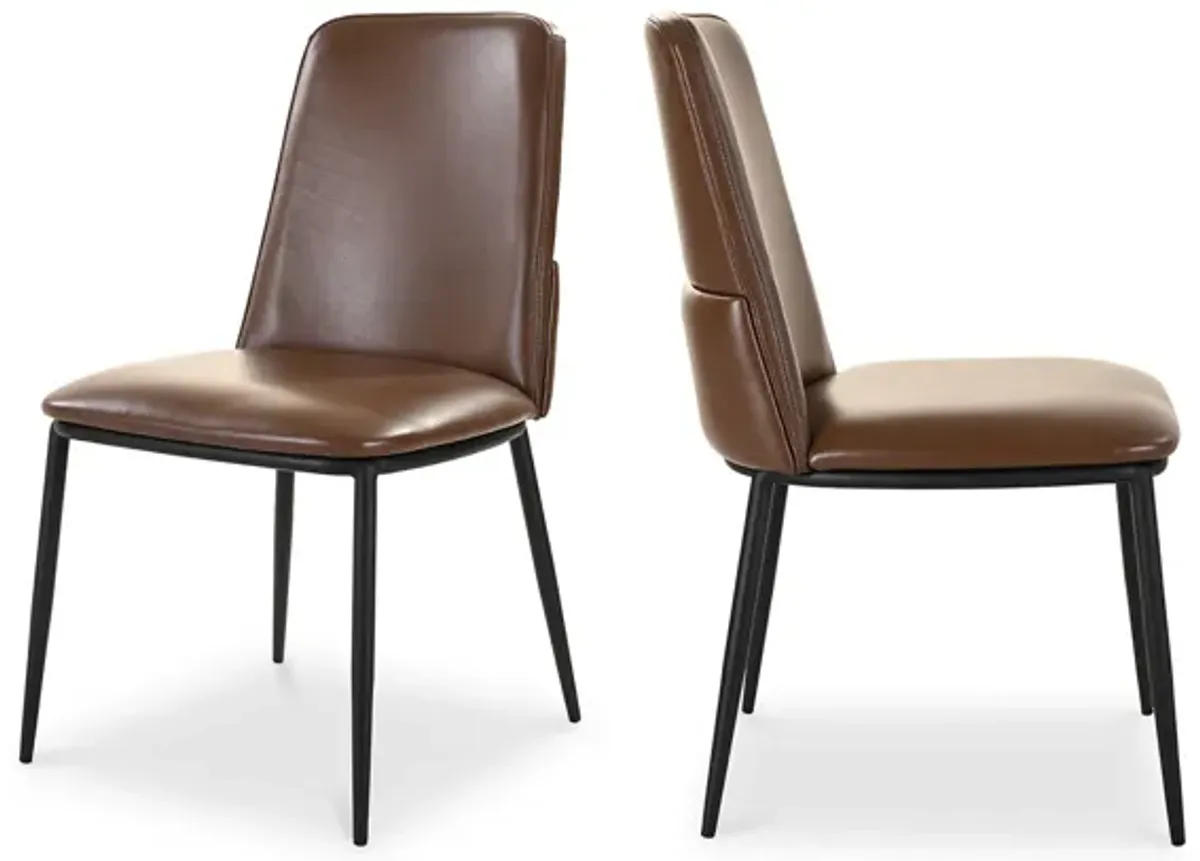 DOUGLAS DINING CHAIR DARK BROWN-SET OF TWO