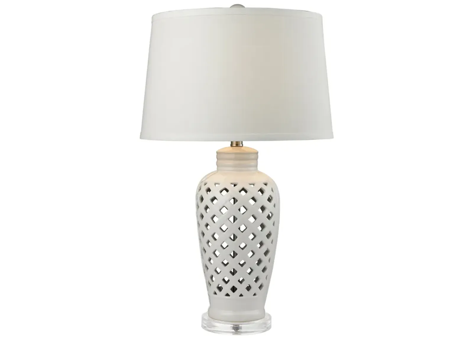 Openwork 27" High 1-Light Table Lamp - White