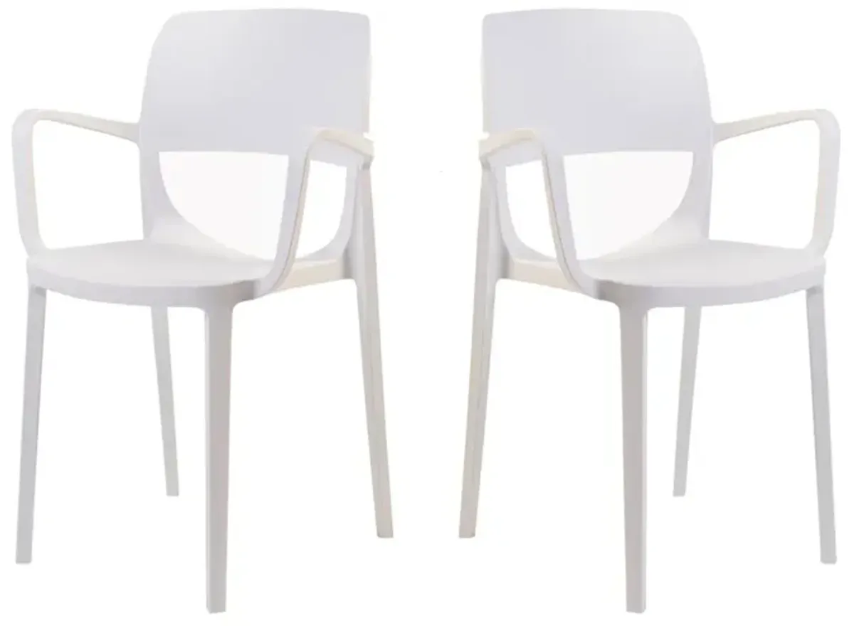 Bella Set of 4 Stackable Armchair-White