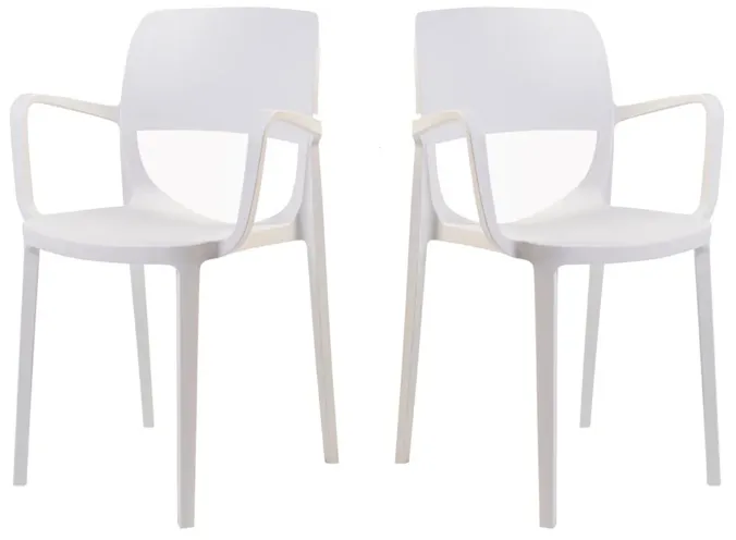 Bella Set of 4 Stackable Armchair-White