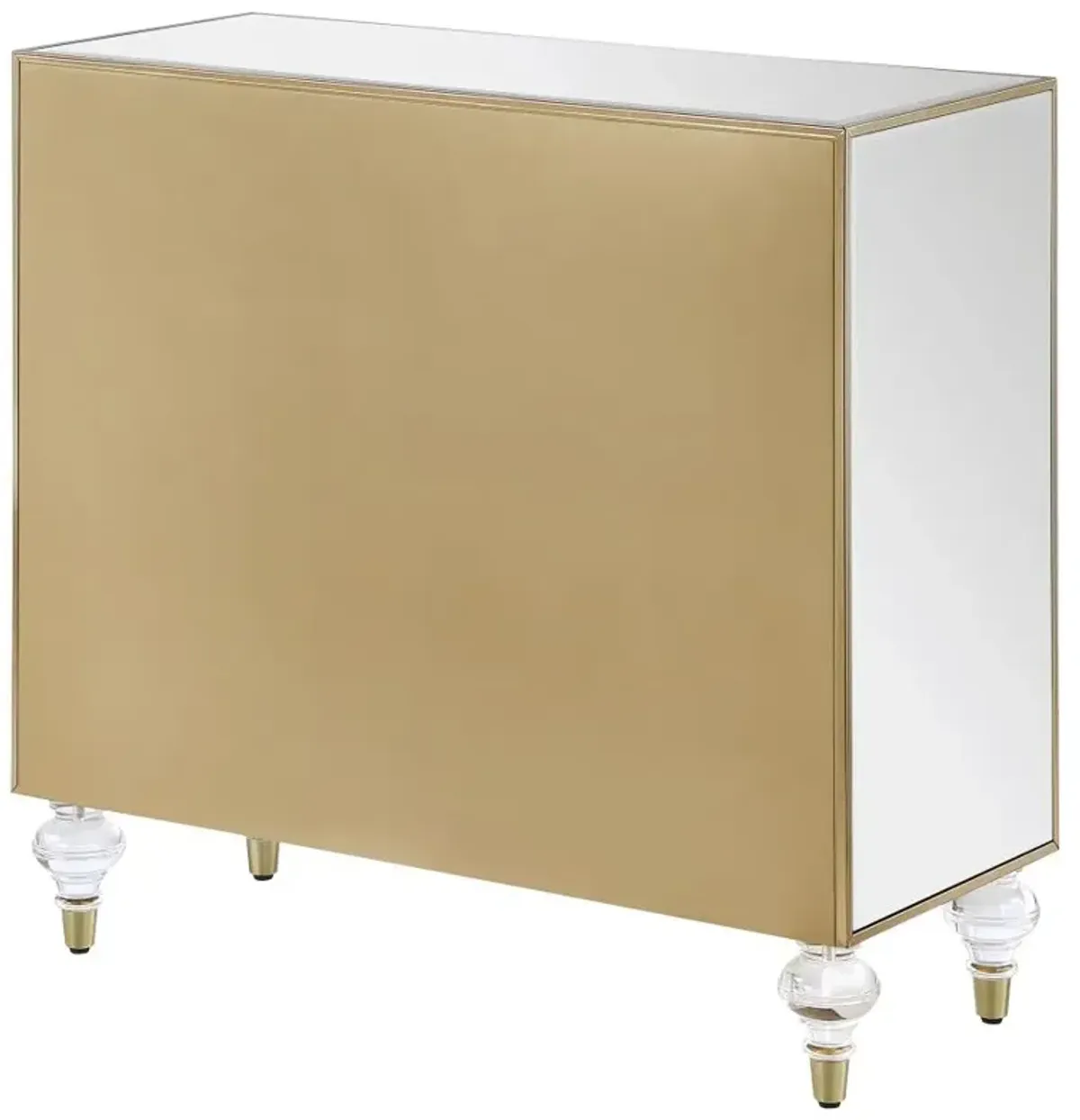 Lupin 2-door Accent Cabinet Mirror and Champagne