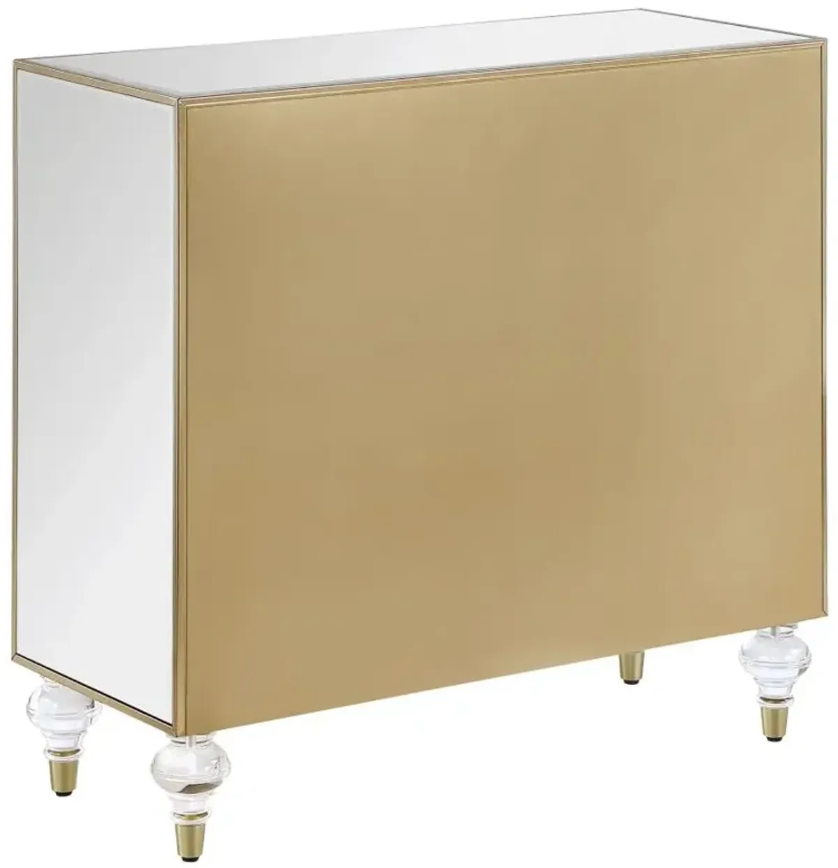 Lupin 2-door Accent Cabinet Mirror and Champagne