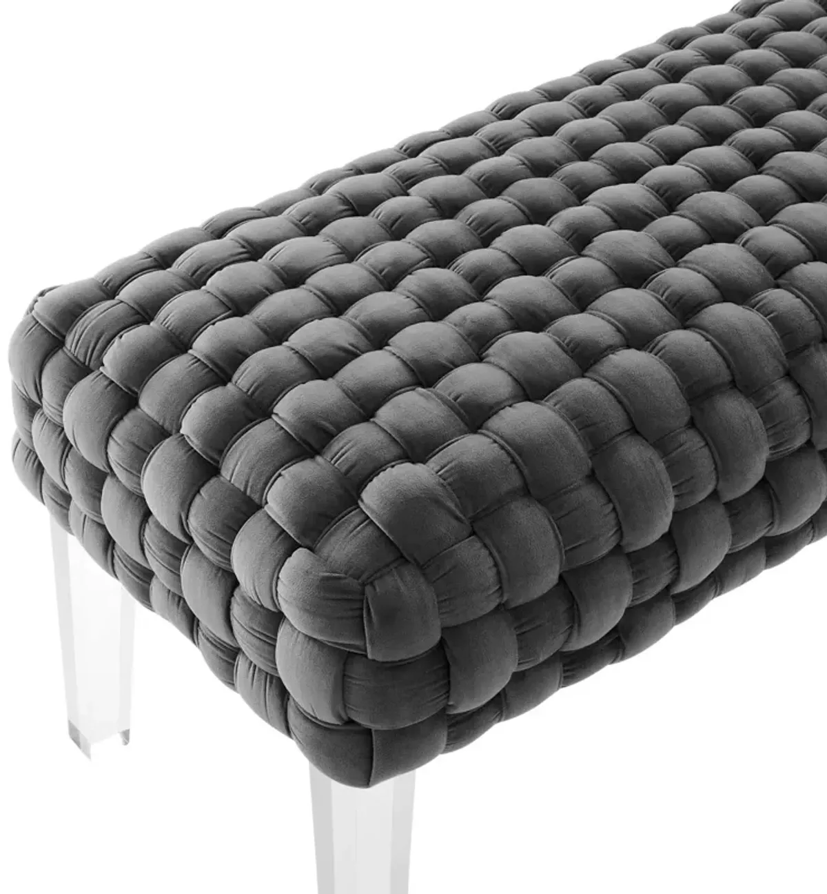 Prologue Woven Performance Velvet Ottoman