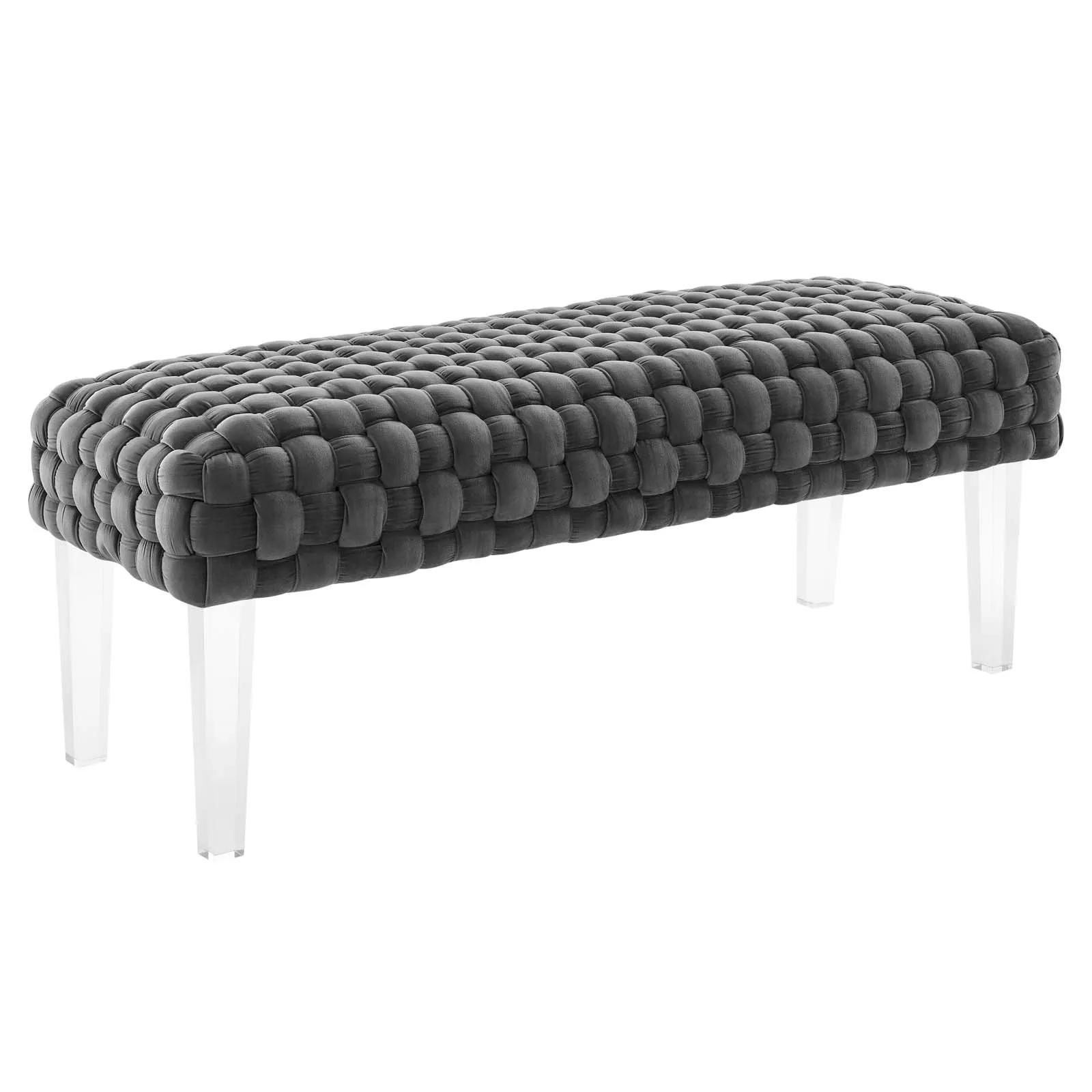 Prologue Woven Performance Velvet Ottoman