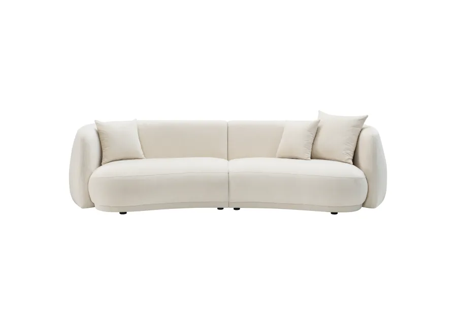 4-seat Curved Sofa, Ivory/beige