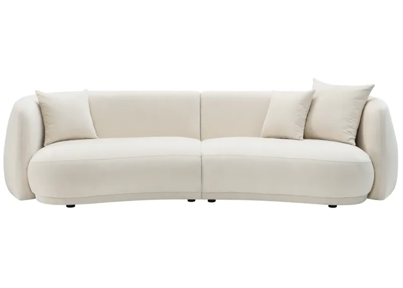 4-seat Curved Sofa, Ivory/beige