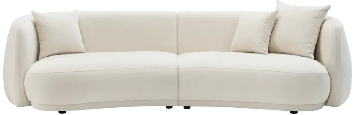 4-seat Curved Sofa, Ivory/beige