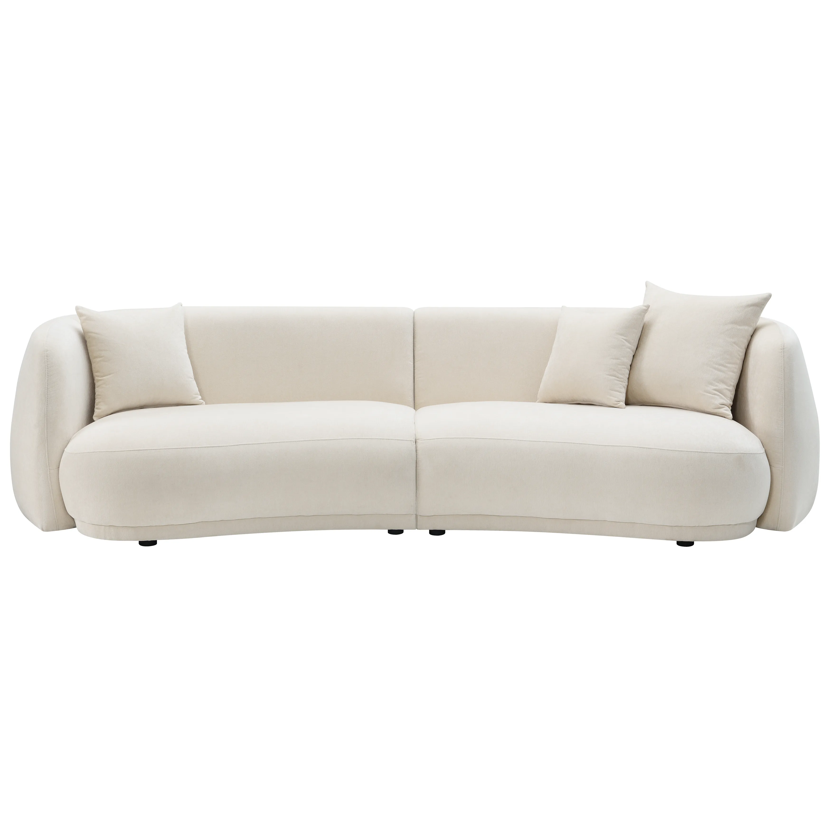 4-seat Curved Sofa, Ivory/beige