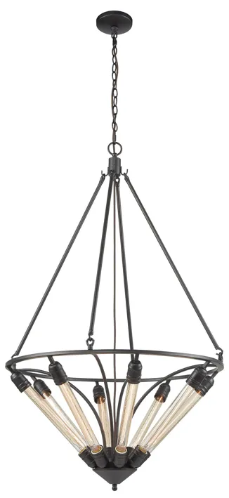 Centrifugal 27" Wide 8-Light Chandelier - Oil Rubbed Bronze