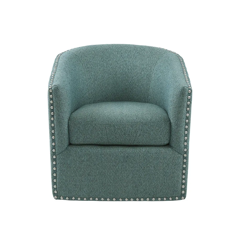 Madison Park Tyler Teal Multi Swivel Chair