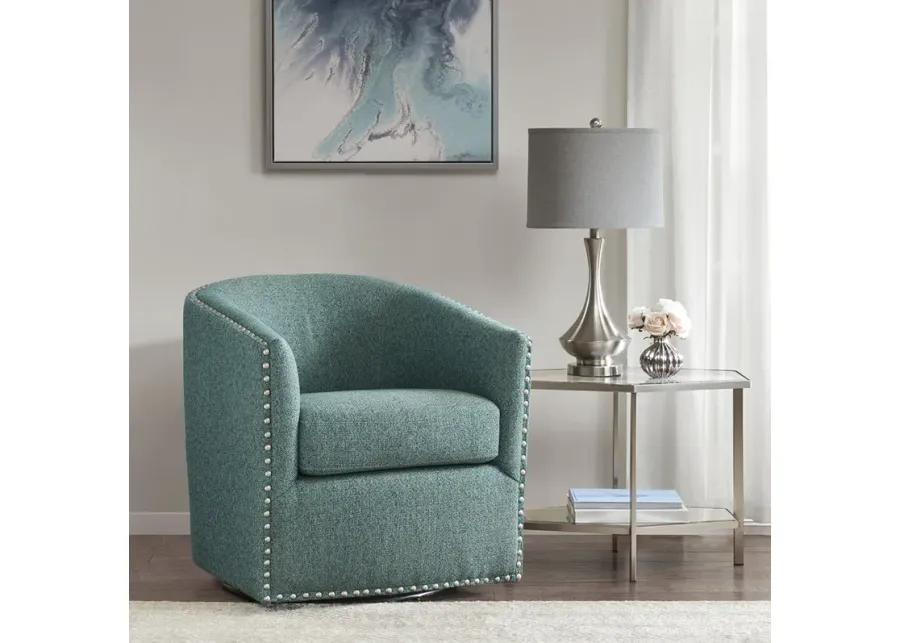 Madison Park Tyler Teal Multi Swivel Chair