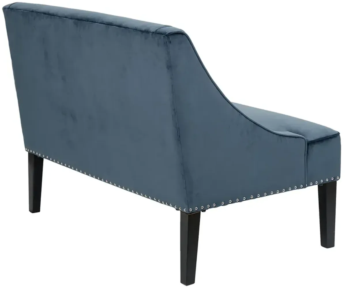 Madison Park Avalon Blue/Brown Swoop Arm Settee