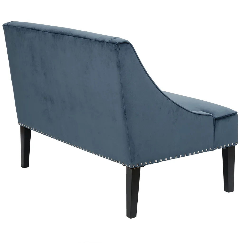 Madison Park Avalon Blue/Brown Swoop Arm Settee