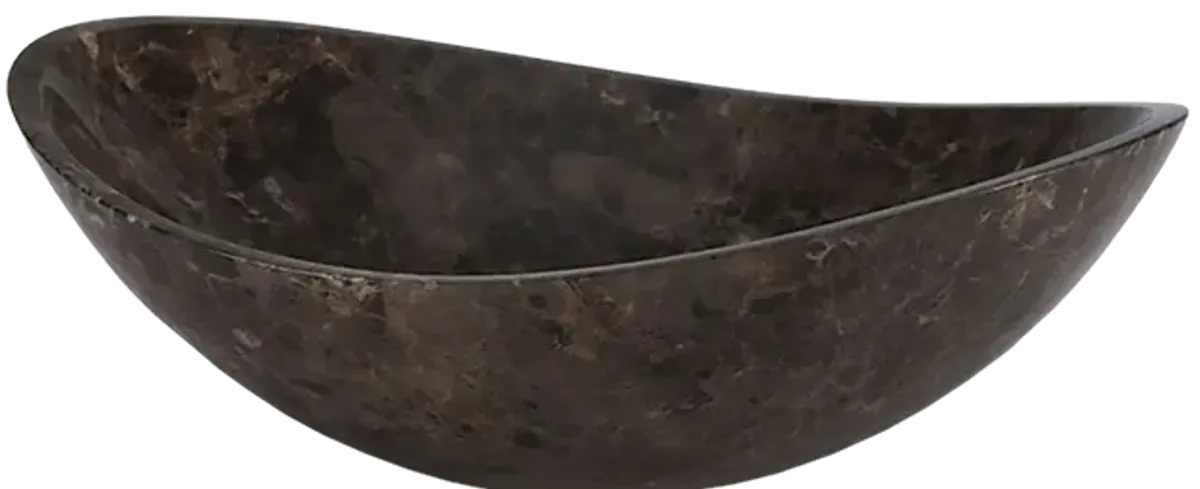 Oval Stone Vessel Sink - Dark Emperador Marble