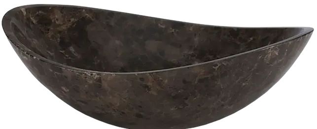 Oval Stone Vessel Sink - Dark Emperador Marble