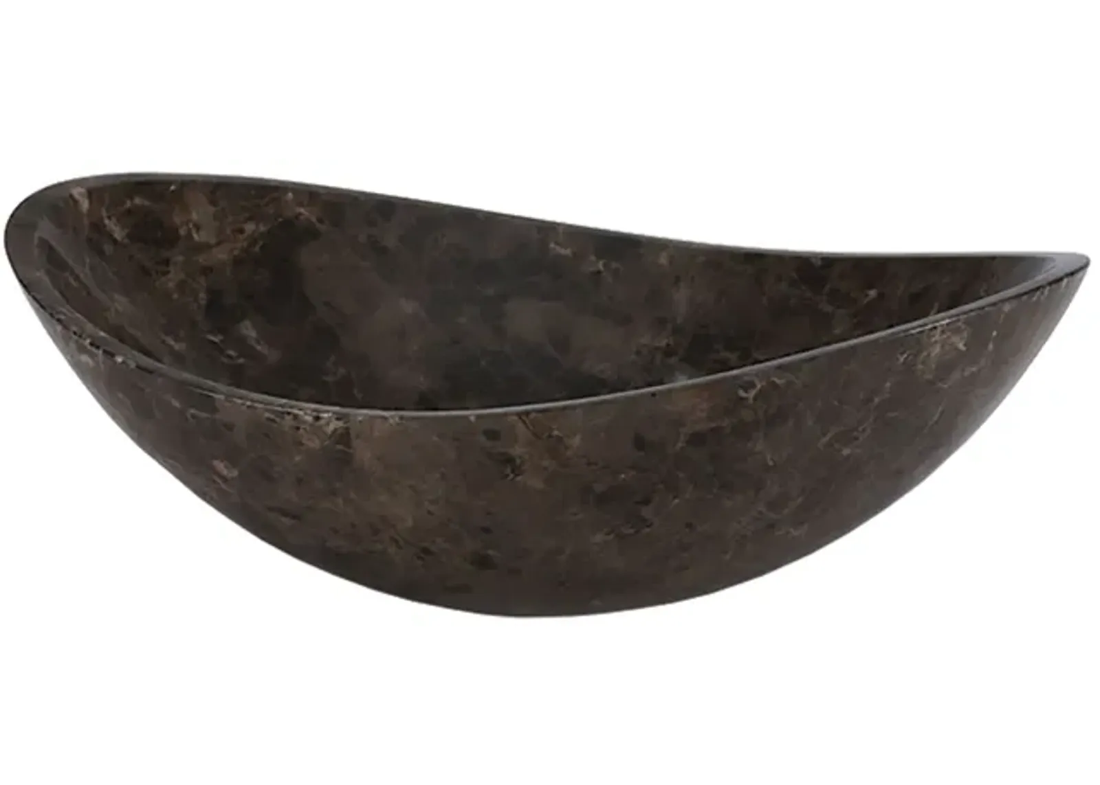 Oval Stone Vessel Sink - Dark Emperador Marble