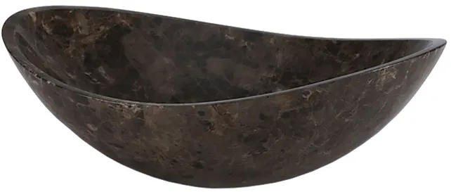 Oval Stone Vessel Sink - Dark Emperador Marble