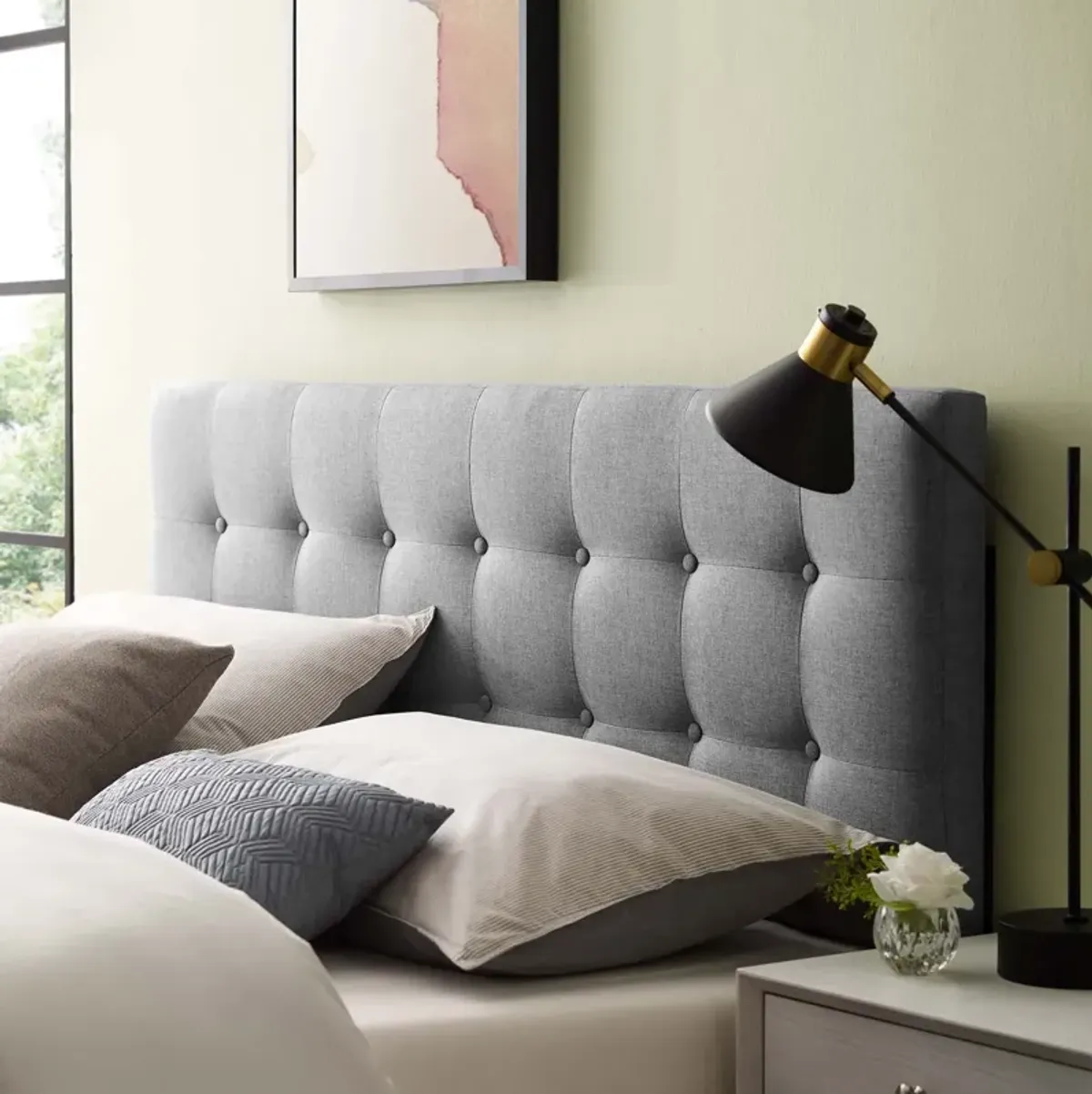 Emily King Upholstered Fabric Headboard