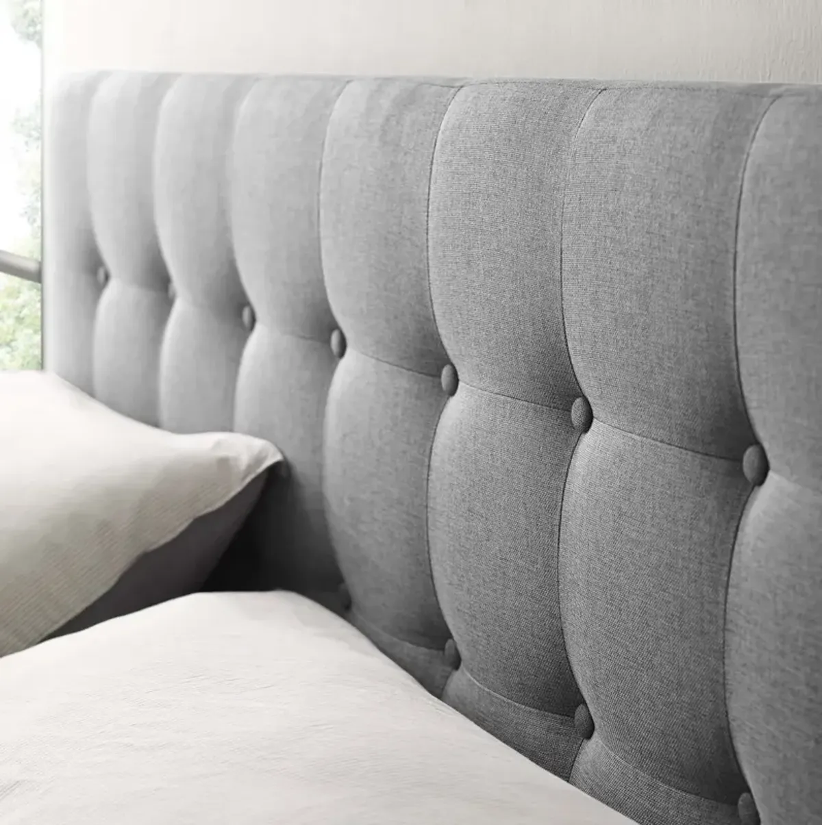 Emily King Upholstered Fabric Headboard