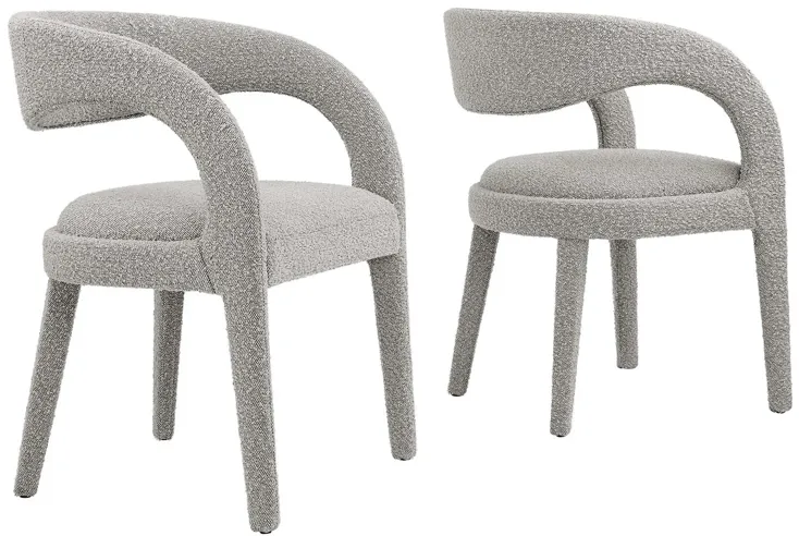 Pinnacle Boucle Upholstered Dining Chair Set of Two